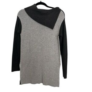 Vince Camuto Women’s Elegant Two-Tone Gray Cowl Neck Sweater